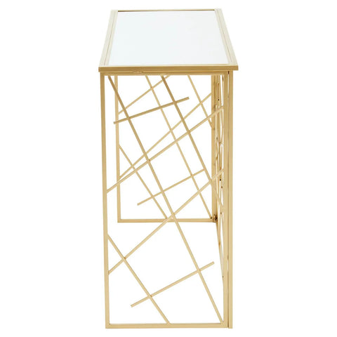 Golden Elegance Mirror Console Set