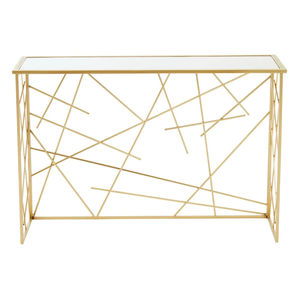 Golden Elegance Mirror Console Set