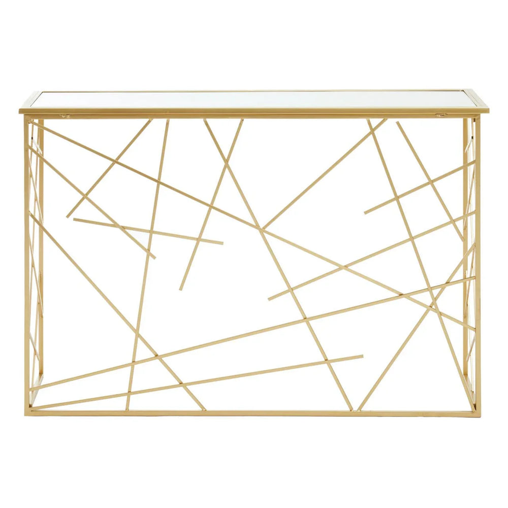 Golden Elegance Mirror Console Set