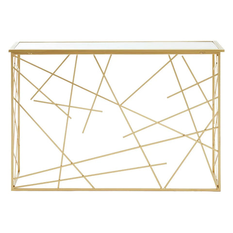 Golden Elegance Mirror Console Set