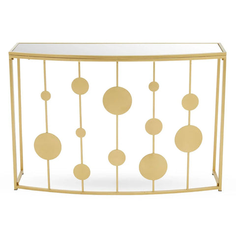 Chic Mirrored Gold Console Set