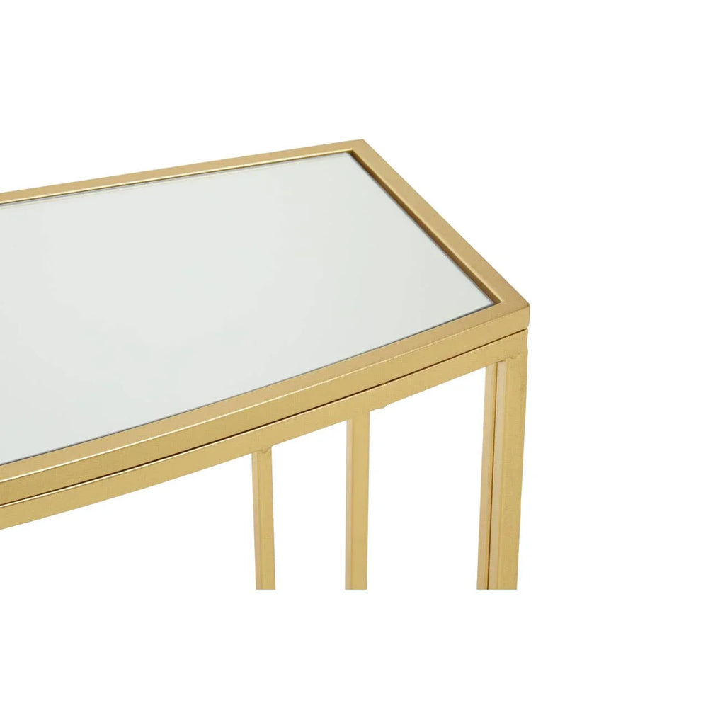 Chic Mirrored Gold Console Set