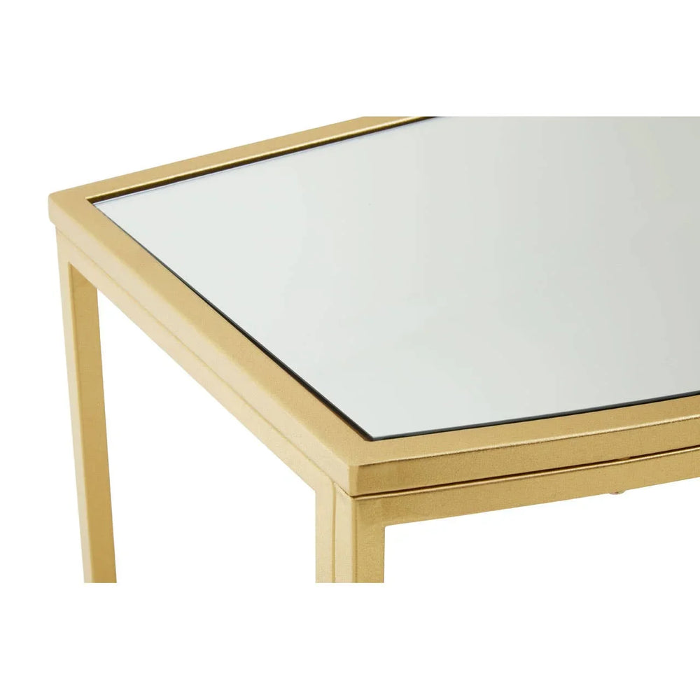 Chic Mirrored Gold Console Set