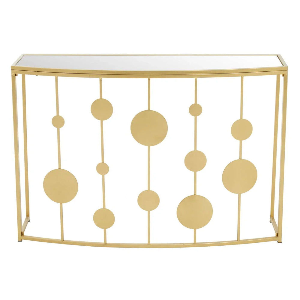 Chic Mirrored Gold Console Set