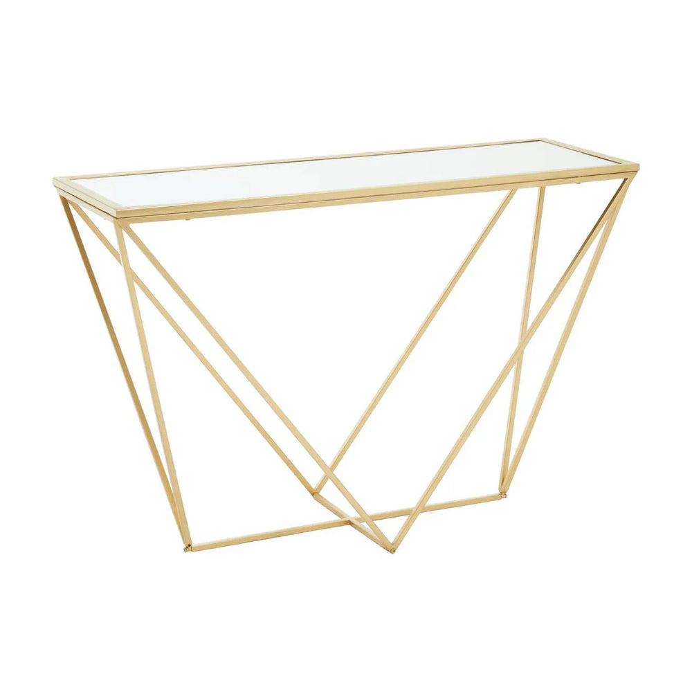 Gilded Triangular Console Table