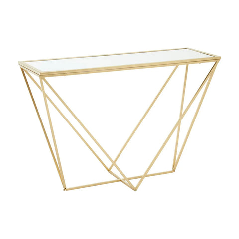 Gilded Triangular Console Table