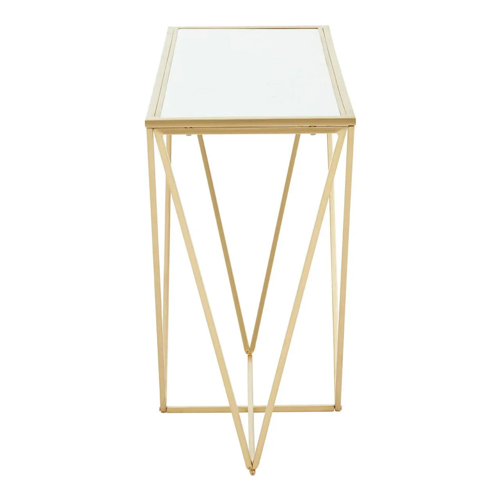 Gilded Triangular Console Table