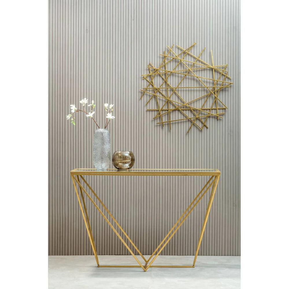 Gilded Triangular Console Table