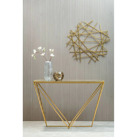 Gilded Triangular Console Table