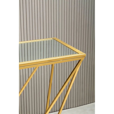 Gilded Triangular Console Table