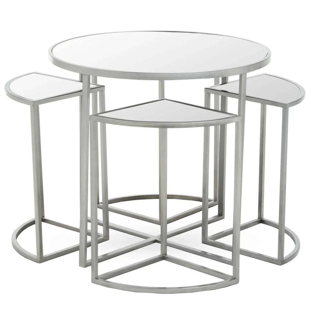 Stackable Silver Iron Tables Set
