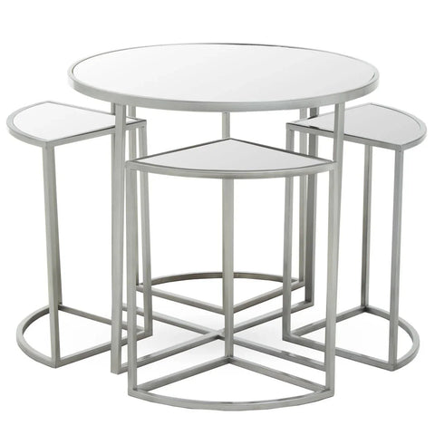 Stackable Silver Iron Tables Set