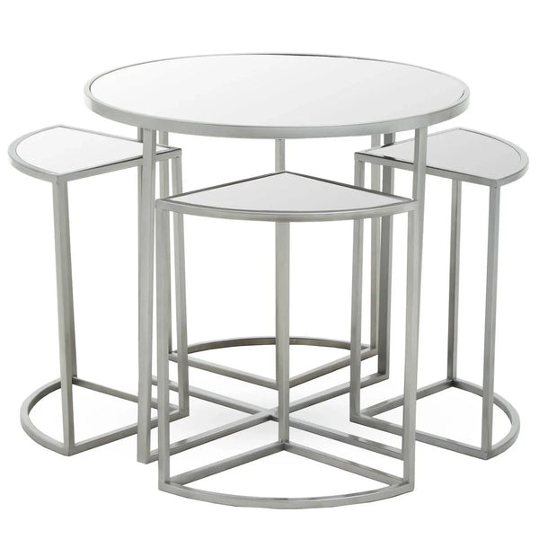 Stackable Silver Iron Tables Set