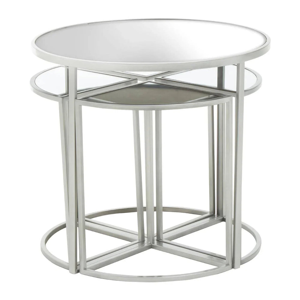 Stackable Silver Iron Tables Set