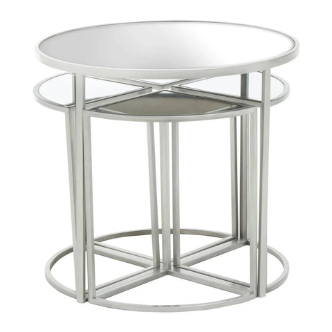 Stackable Silver Iron Tables Set