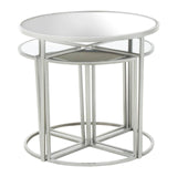 Stackable Silver Iron Tables Set