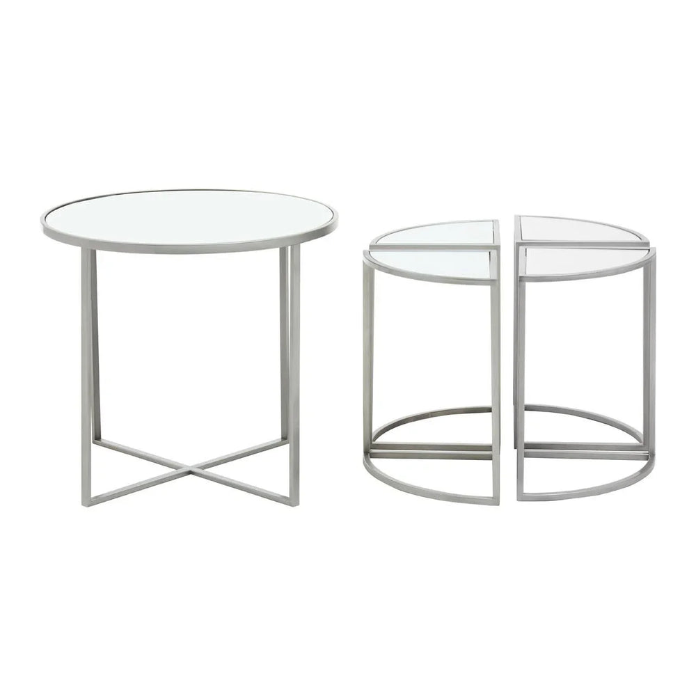Stackable Silver Iron Tables Set