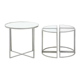 Stackable Silver Iron Tables Set