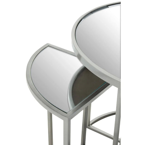 Stackable Silver Iron Tables Set