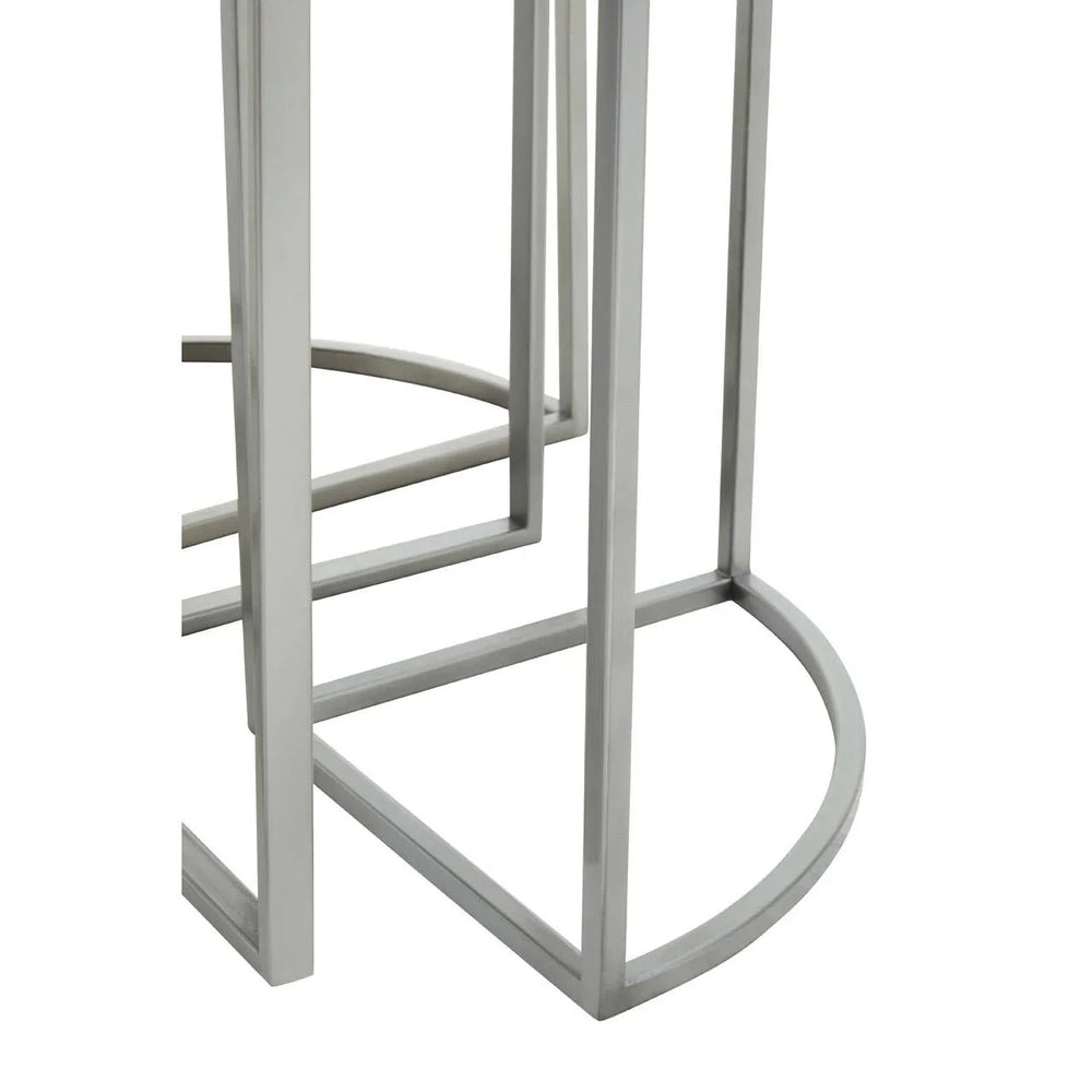 Stackable Silver Iron Tables Set