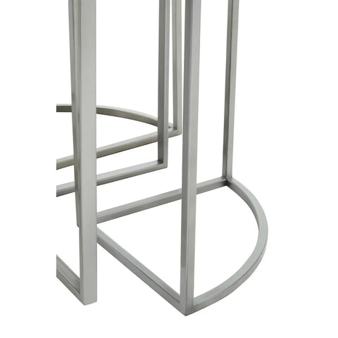 Stackable Silver Iron Tables Set