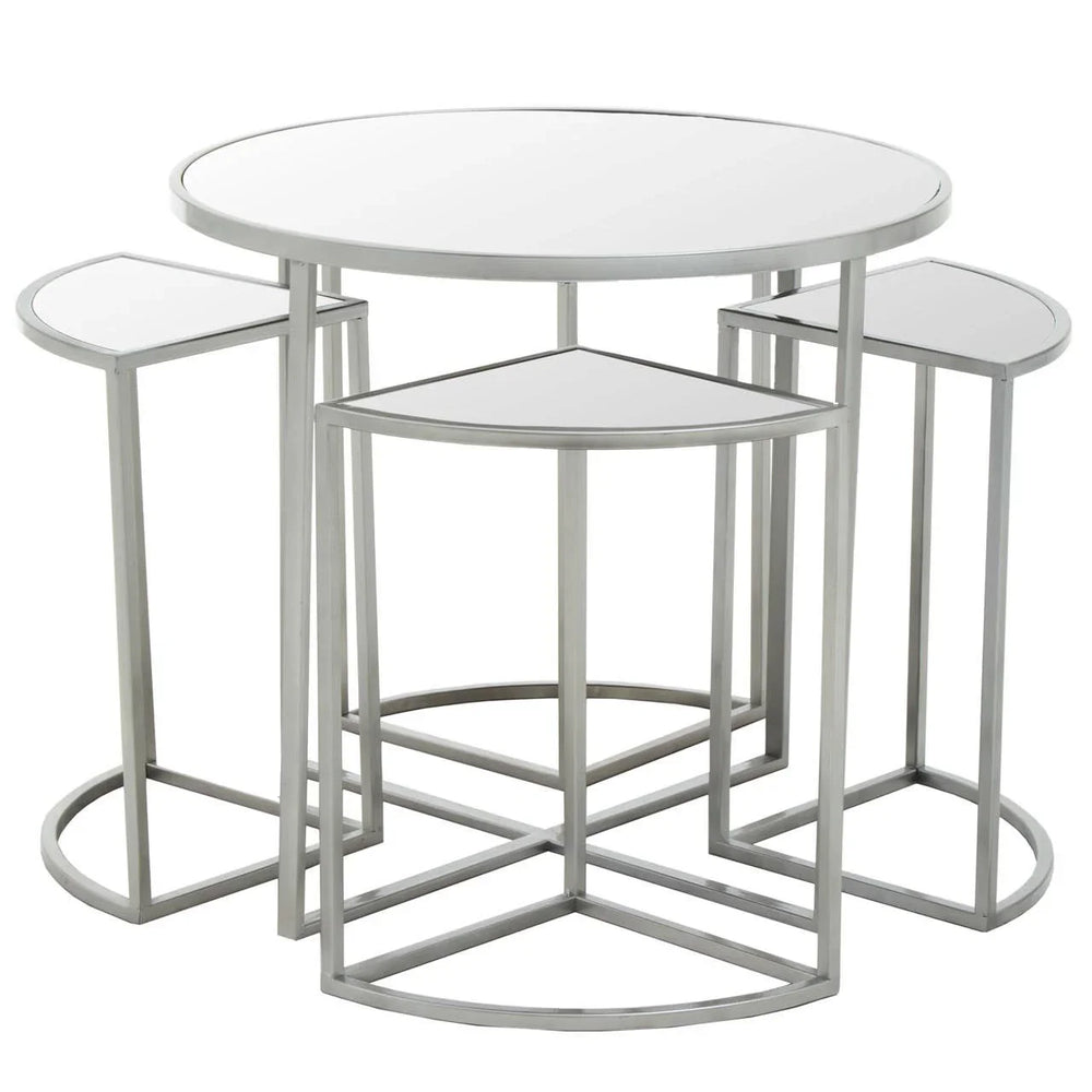 Stackable Silver Iron Tables Set