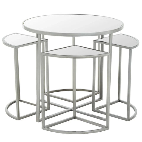 Stackable Silver Iron Tables Set