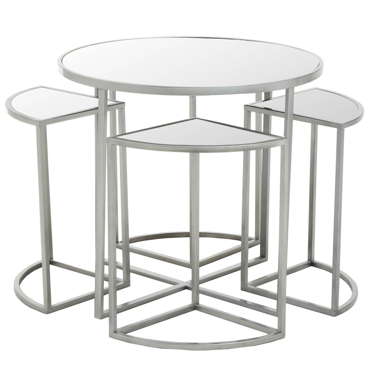 Stackable Silver Iron Tables Set