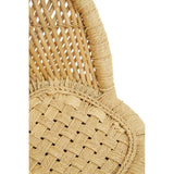 Natural woven bamboo chair and stool set featuring a light tan color with intricate weaving patterns. The chair has a curved backrest and a sturdy base, while the stool is compact and designed to complement the chair. Both pieces showcase a smooth finish and a minimalist design suitable for children's spaces