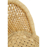 Natural woven bamboo chair with a curved backrest and a round seat, showcasing intricate weaving patterns. The warm, light color of the bamboo highlights the organic texture and craftsmanship