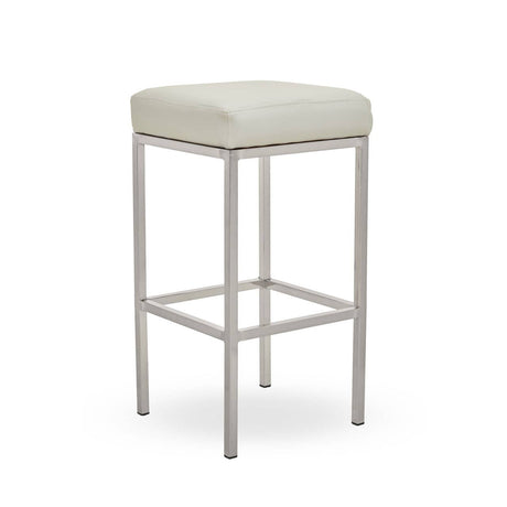 Luxe Chrome White Bar Stool