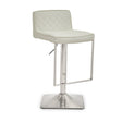 Luxe White Leather Barstool