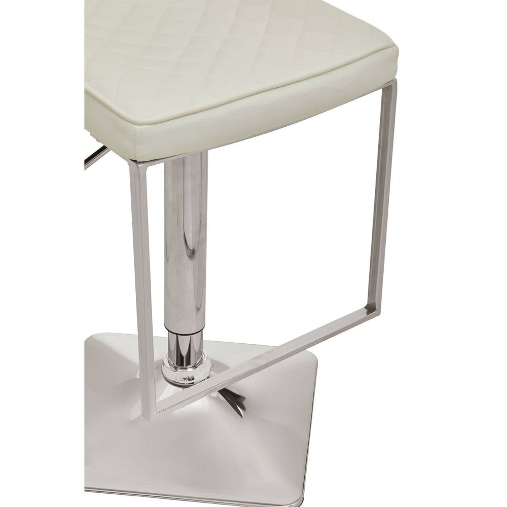 Luxe White Leather Barstool