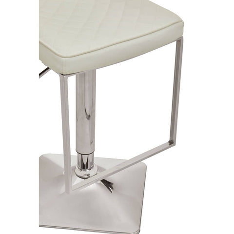 Luxe White Leather Barstool