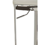 Luxe White Leather Barstool