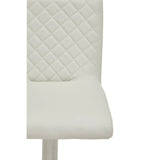 White dining chair with quilted backrest and smooth cushioned seat, front angle view