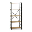 Oak X-Frame 5-Tier Shelf