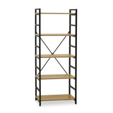 Oak X-Frame 5-Tier Shelf