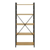 Oak X-Frame 5-Tier Shelf