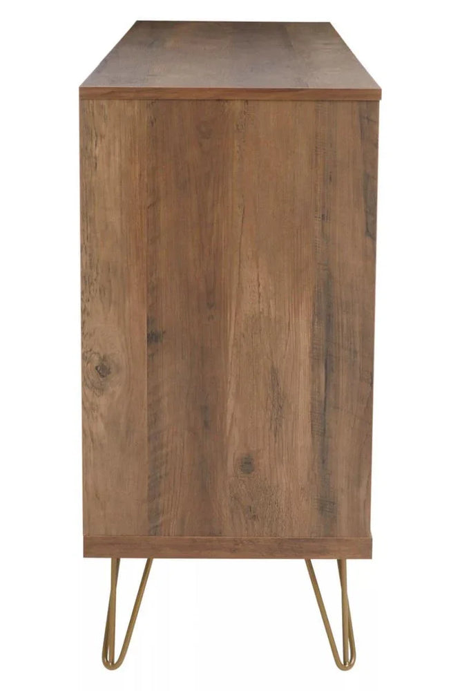 Flori Wood Veneer Sideboard with Metal Legs