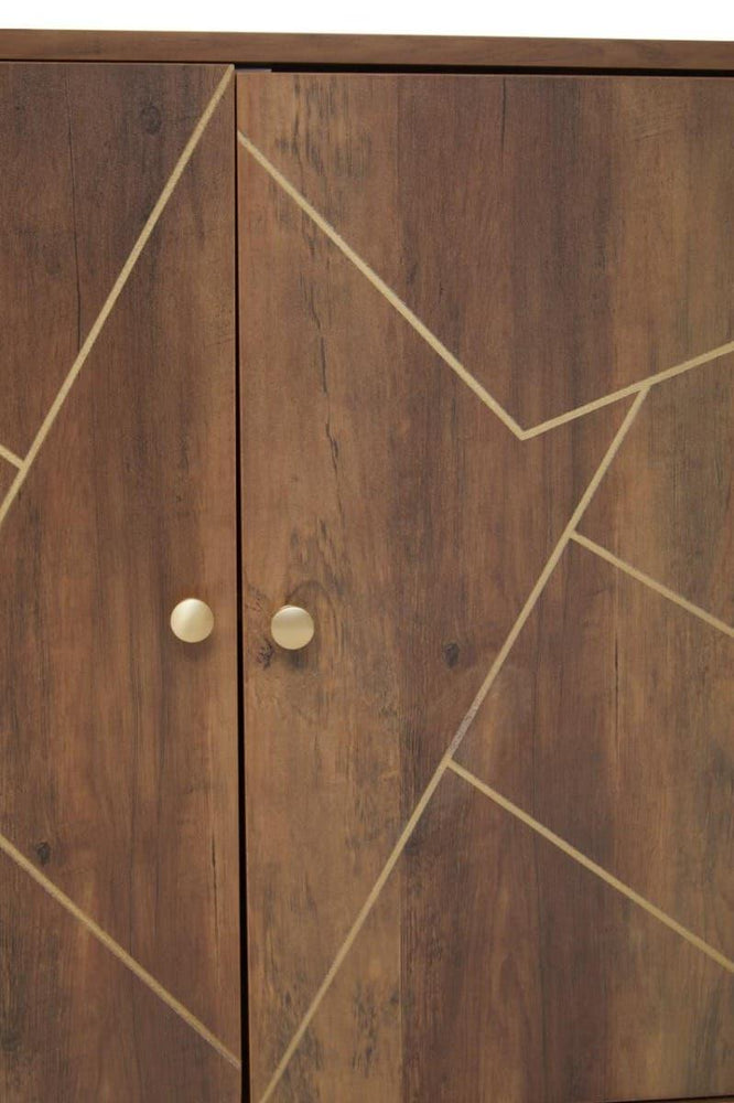 Flori Wood Veneer Sideboard with Metal Legs