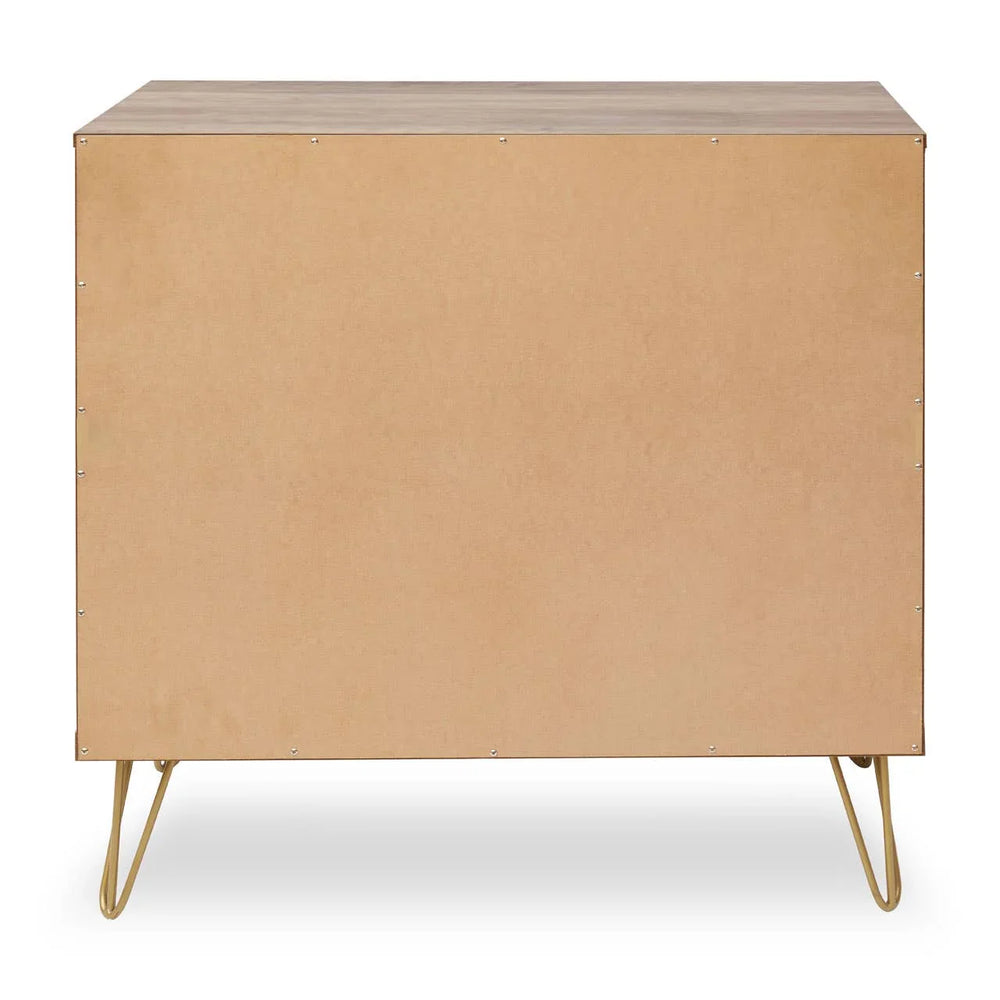 Flori Wood Veneer Sideboard with Metal Legs