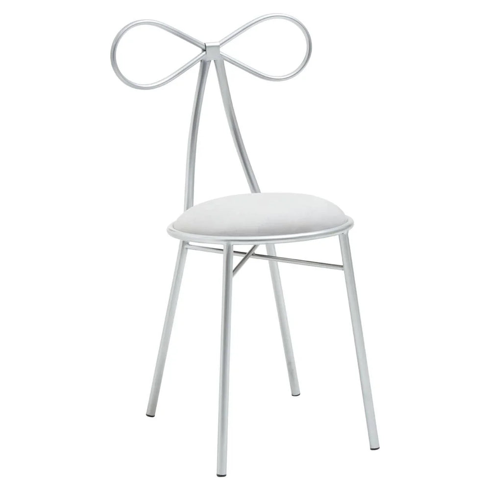 Jolie Silver Velvet  Bow Back Dining Chair