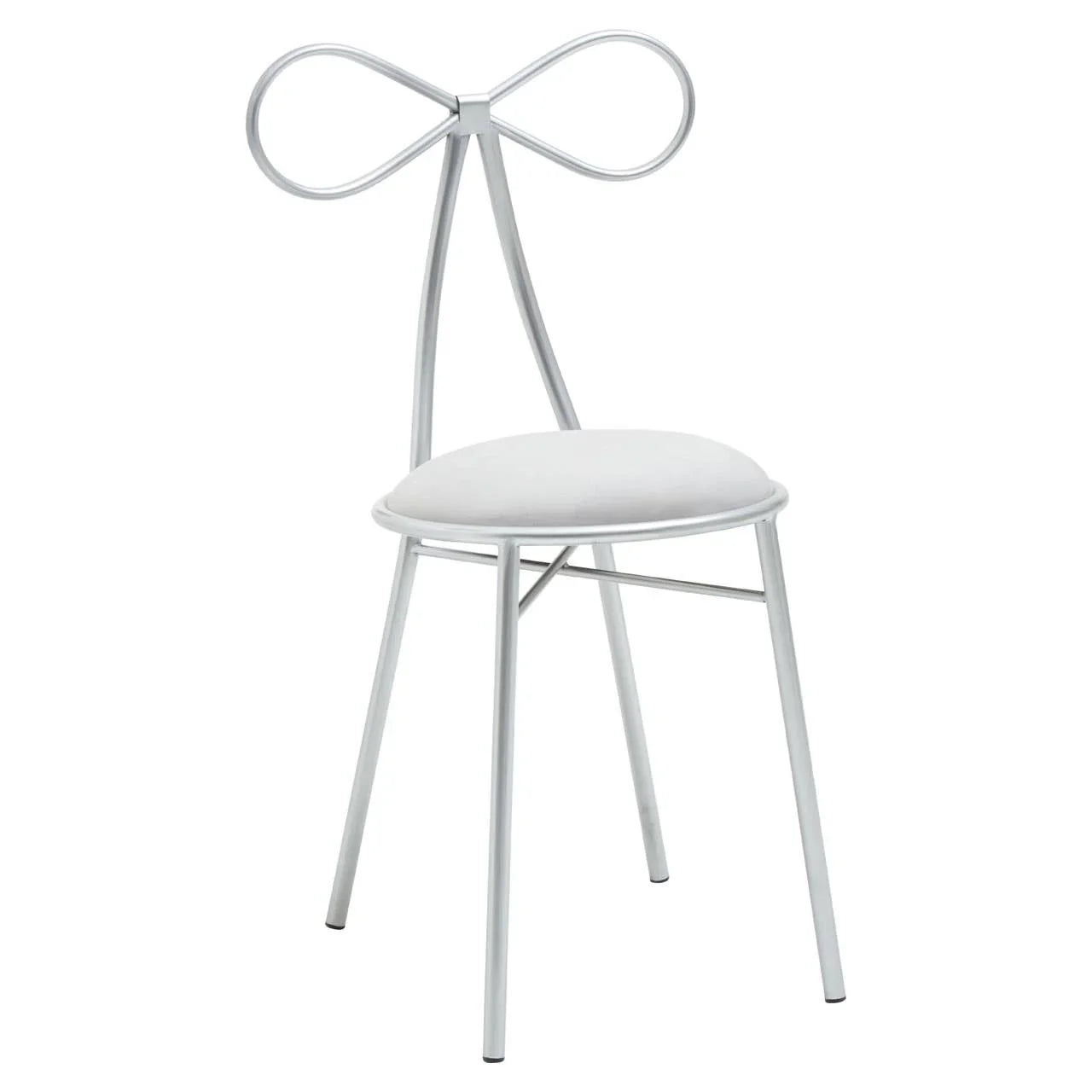 Jolie Silver Velvet  Bow Back Dining Chair