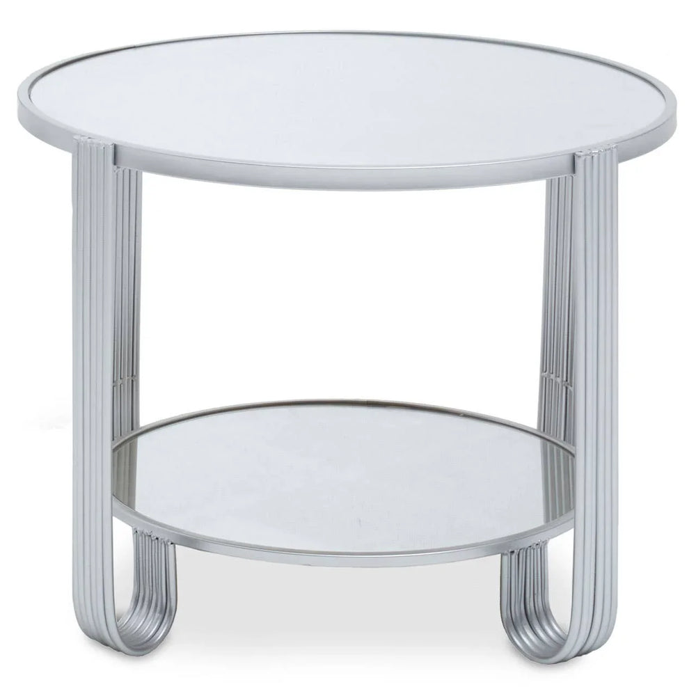 Silver Mirrored Round Table
