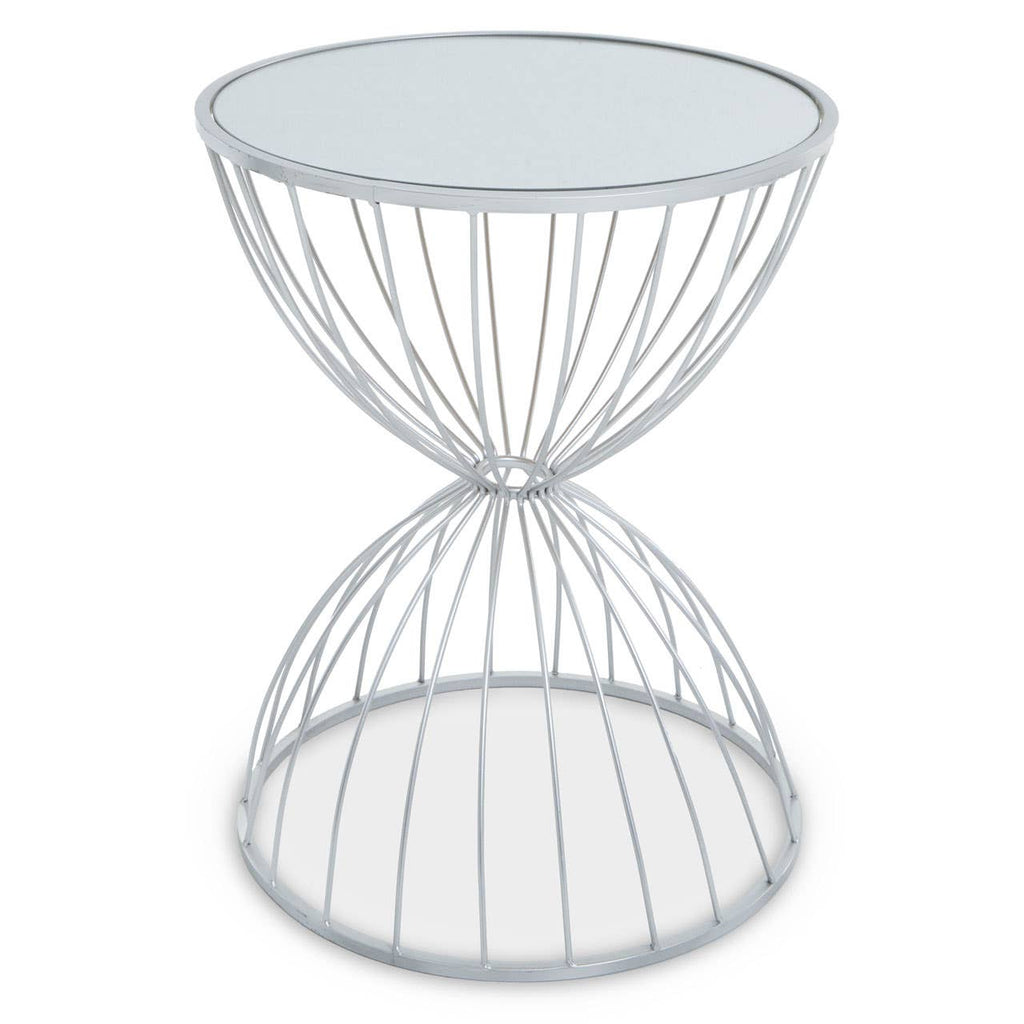 Jolie Mirrored Silver Side Table