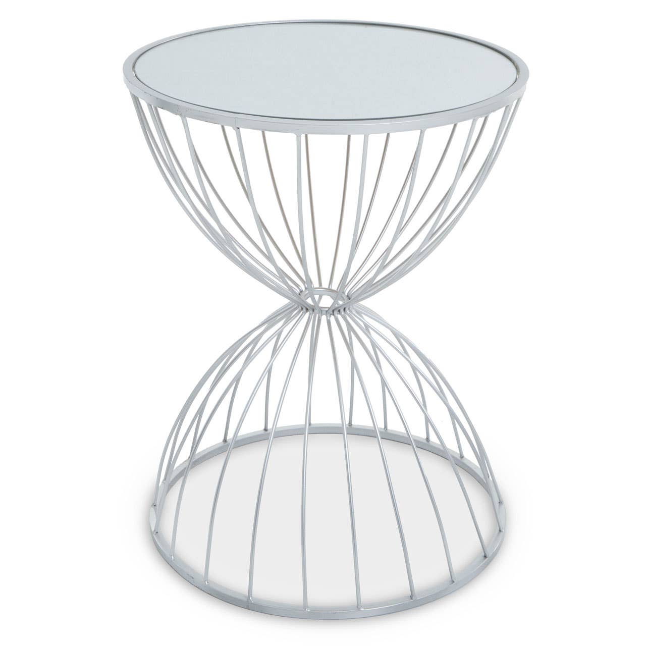 Jolie Mirrored Silver Side Table
