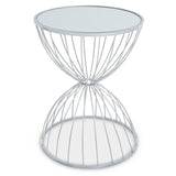 Jolie Mirrored Silver Side Table