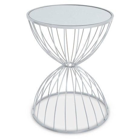 Jolie Mirrored Silver Side Table