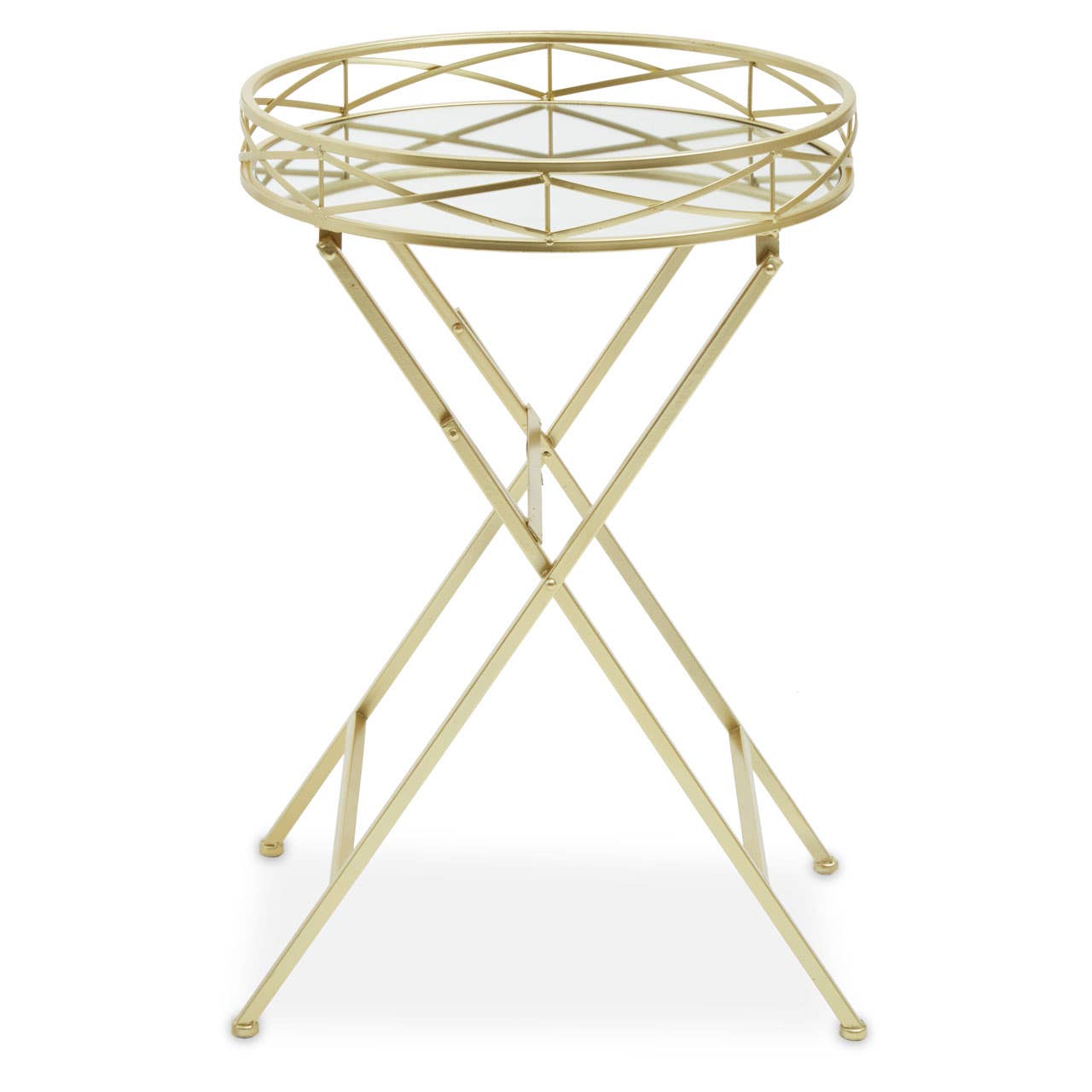 Gold Mirrored Tray Table